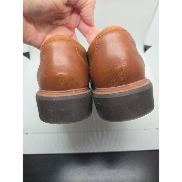 Womens Clarks Collection Brown Leather Loafers 9.5 Cushioned comfort classic - Picture 4 of 7